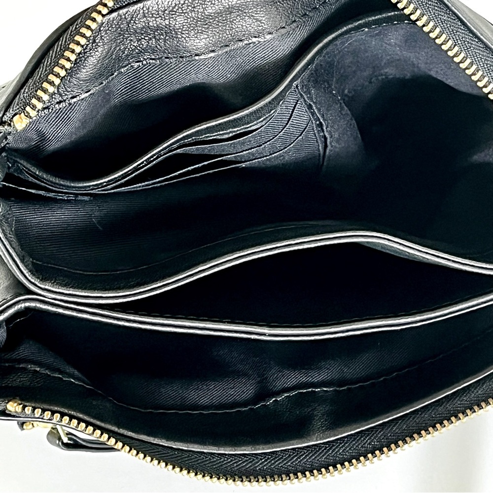 NATHALIE BLANC PARIS French Luxury Black Leather Crossbody Belt Bag New Parisian - Picture 11 of 16